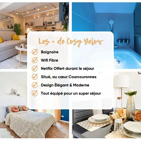 Appartement Le Cosy Yellow Lumineux A 5 Min De La Gare D'evry Avec Parking Gratuit Courcouronnes