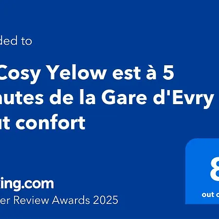 Le Cosy Yellow Lumineux A 5 Min De La Gare D'evry Avec Parking Gratuit * Courcouronnes